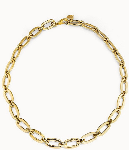 UNOde50 Link Chain 18KT Gold Overlay Collar Necklace