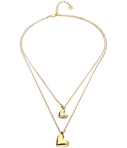 UNOde50 Heart Pendants Layered Short Multi Strand Necklace