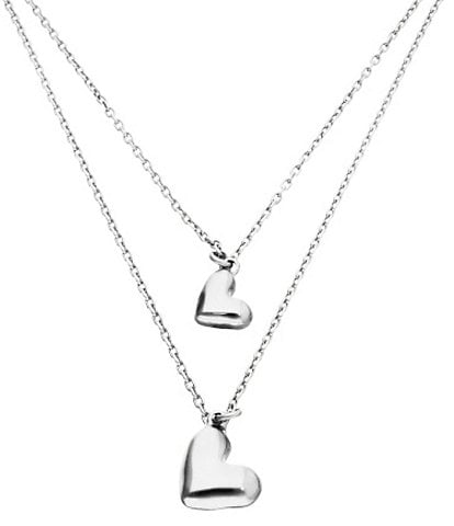UNOde50 Heart Pendants Layered Short Multi Strand Necklace