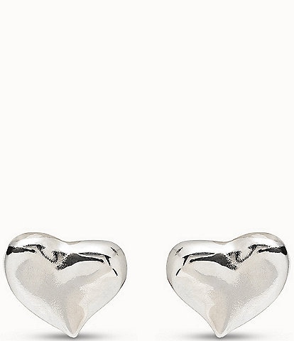 UNOde50 Silver Heart Stud Earrings
