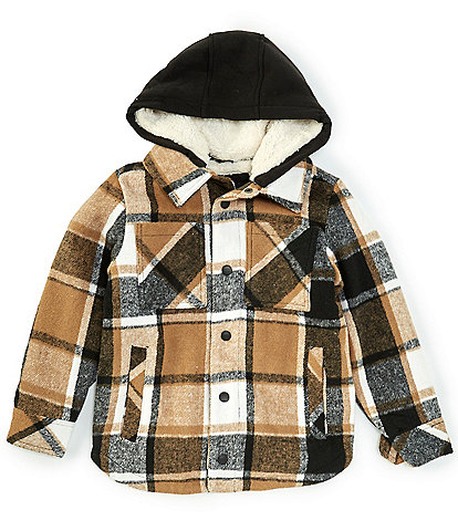 Urban Republic Big Boys 8-20 Midweight Brown & White Buff Check Jacket