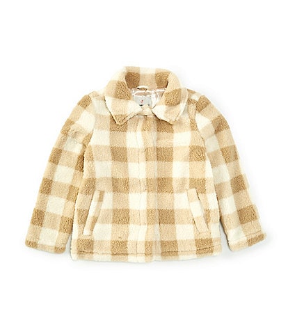 Urban Republic Little Girls 4-6X Long Sleeve Plaid Faux-Sherpa Jacket