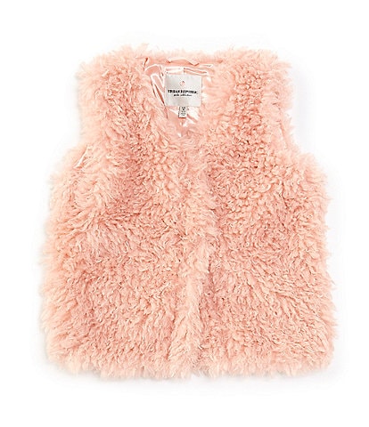 Urban Republic Little Girls 4-6X V-Neck Shaggy Fur Vest