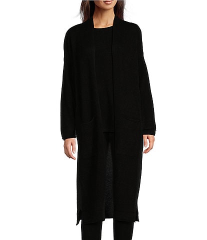 VAN WINKLE & CO. Long Sleeve Open Front Coordinating Lounge Duster Cashmere Cardigan