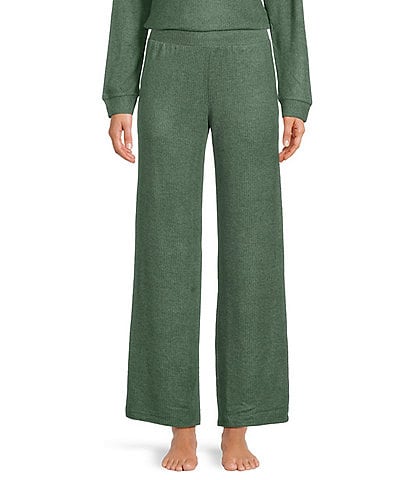 Van Winkle & Co. Solid Ribbed Knit Wide Leg Coordinating Sleep Pant