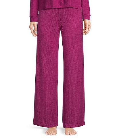 Van Winkle & Co. Solid Ribbed Knit Wide Leg Coordinating Sleep Pant