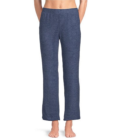 VAN WINKLE & CO. Solid Ribbed Knit Wide Leg Coordinating Sleep Pants