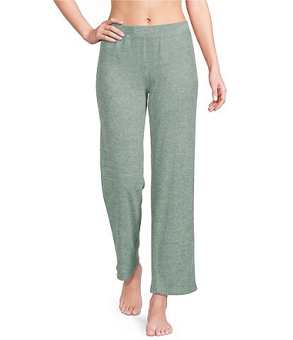 VAN WINKLE & CO. Solid Ribbed Knit Wide Leg Coordinating Sleep Pants