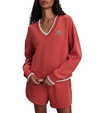 Varley Blithe V-Neck Long Sleeve Cropped Sweatshirt