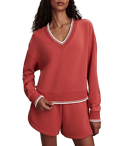 Varley Blithe V-Neck Long Sleeve Cropped Sweatshirt