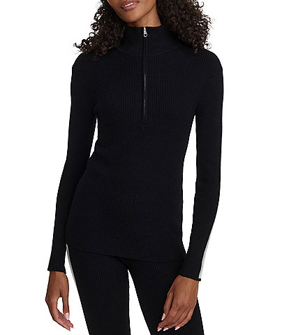 Varley Caitlyn Plush Borg Quarter Zip Long Sleeve Top