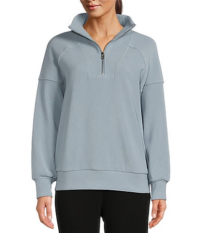 Varley Rhea Relaxed Stand Collar Long Sleeve Drop Shoulder Quarter Zip Pullover