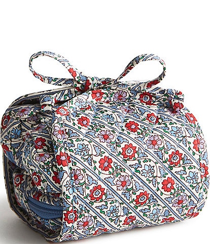 Vera Bradley All Wrapped Up Bias Mini Vines Ribbons Cosmetic Case