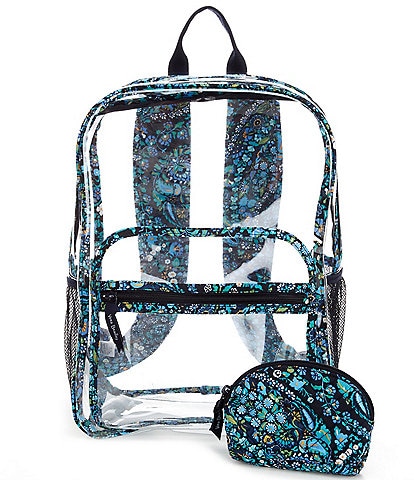 Vera Bradley Clearly Colorful Dreamer Paisley Clear Large Backpack