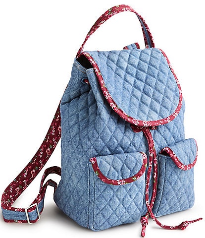 Vera Bradley Denim Deluxe Drawstring Backpack