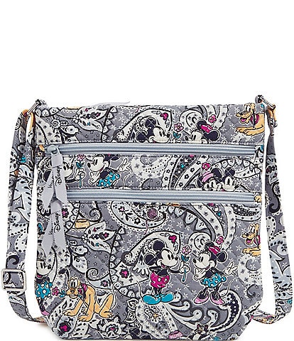 Vera Bradley Disney Collection Mickey Mouse Piccadilly Paisley Triple Zip Hipster Crossbody Bag