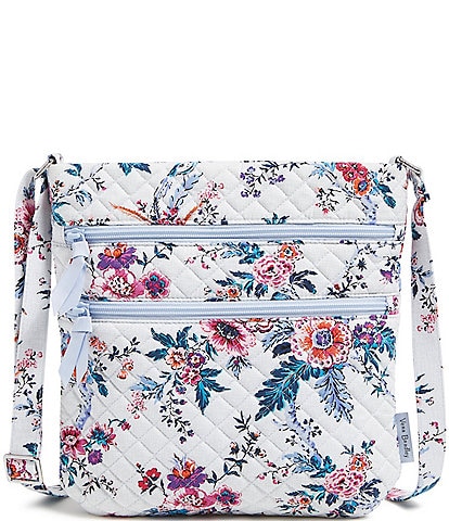 Vera Bradley Magnifique Floral Triple Zip Hipster Crossbody Bag