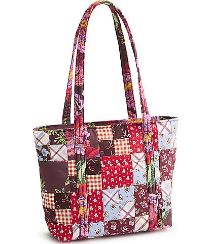 Vera Bradley Small Original Vera Festive Check Patchwork Tote Bag