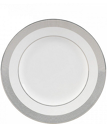 Vera Wang by Wedgwood Grosgrain Striped Platinum Bone China Accent Salad Plate
