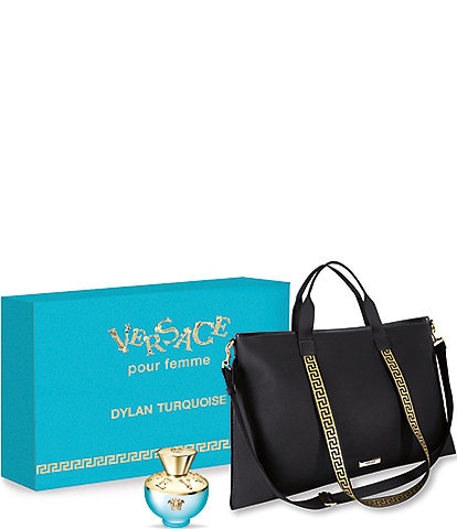 Versace Dylan Turquoise Eau de Tolette Summer Packon Tote Bag