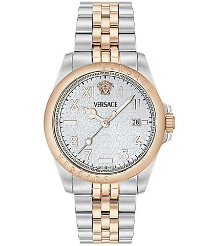 Versace Men's Anteo Analog Two Tone Stainless Steel Bracelet Watch