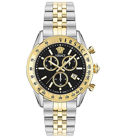 Versace Men's Chrono Master Two Tone Stainless Steel Bracelet Watch