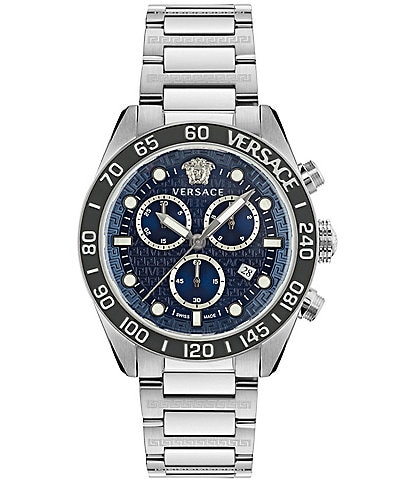 Versace Men's Greca Dome Quartz Chronograph Stainless Steel Bracelet Watch