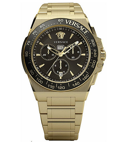 Versace Men's Greca Extreme Chronograph Gold Stainless Steel Bracelet Watch