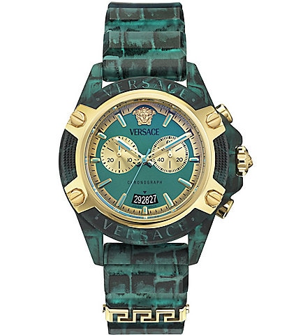 Versace Men's Icon Active Quartz Chronograph Blue Silicone Strap Watch