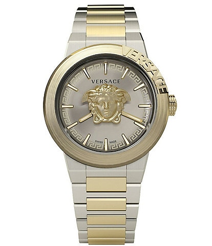 Versace Men's Medusa Infinite Quartz Analog Two Tone Stainless Steel Bracelet Watch