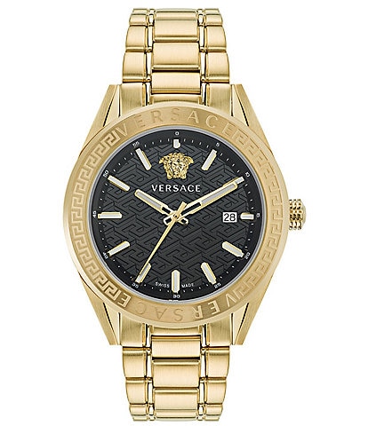 Versace Men's V-Code Analog Gold Stainless Steel Bracelet Watch