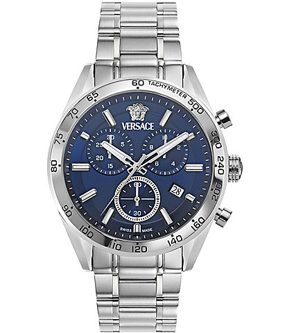 Versace Men's V-Code Chronograph Stainless Steel Bracelet Watch
