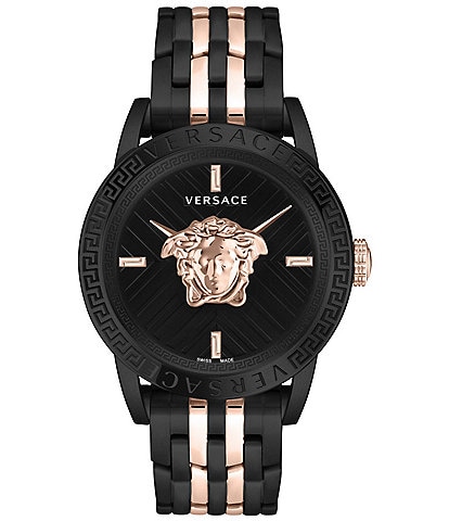 Versace Men's V-Code Quartz Analog Two Tone Stainless Steel Bracelet Watch