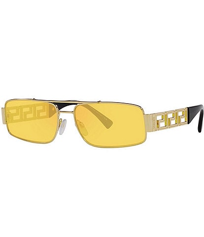 Versace Men's VE2257 Greca 60mm Rectangle Sunglasses