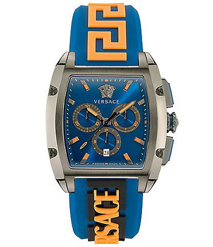 Versace Men's Versace Dominus Chronograph Blue Silicone Strap Watch