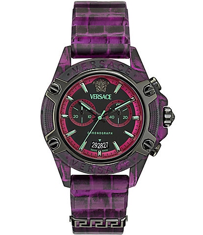 Versace Unisex Icon Active Chronograph Purple Silicone Strap Watch