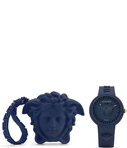 Medusa Watch Analog Black Quartz Versace | Strap Leather Men\'s Dillard\'s Infinite