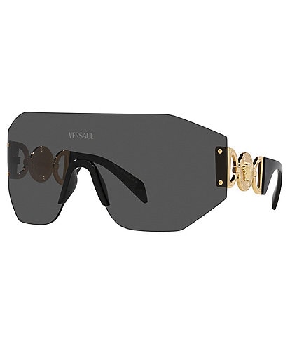 Versace Unisex VE2258 Winged Medusa 99mm Black Shield Sunglasses