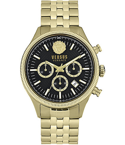 Versace Versus Versace Men's Colonne Chronograph Gold Stainless Steel Black Bracelet Watch