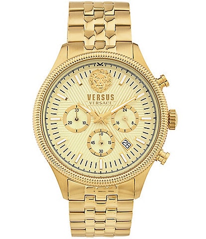 Versace Versus Versace Men's Colonne Chronograph Gold Tone Face Gold Stainless Steel Bracelet Watch