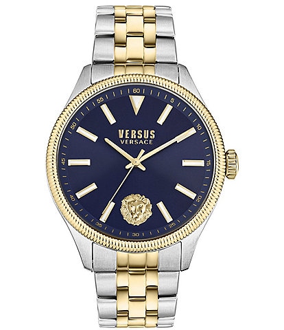 Versace Versus Versace Men's Colonne Chronograph Two Tone Stainless Steel Navy Bracelet Watch