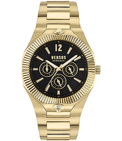 Versace Versus Versace Men's Echo Park Multifunction Gold Stainless Steel Black Bracelet Watch