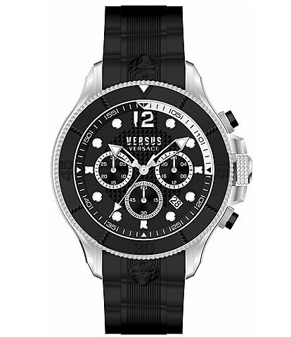 Versace Versus Versace Men's Volta Quartz Chronograph Black Dial Black Silicone Strap Watch