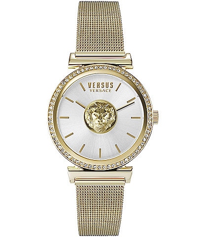 Versace Versus Versace Women's Brick Lane Quartz Analog Gold Mesh Bracelet Watch