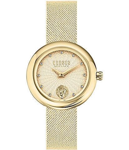 Versace Versus Versace Women's Lea Analog Gold Stainless Steel Mesh Bracelet Watch
