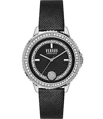 Versace Versus Versace Women's Montorgueil Quartz Analog Leather Strap Watch
