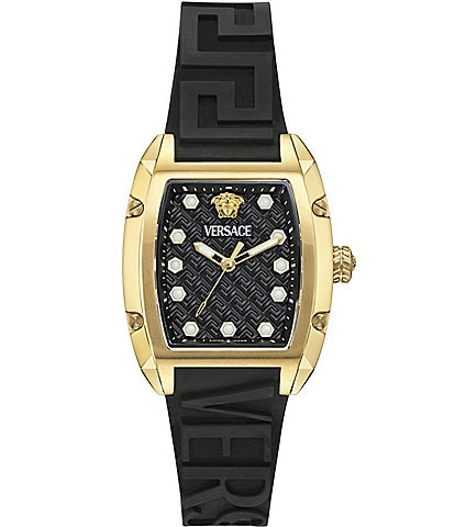 Versace Women's Dominus Analog Black Silicone Strap Watch