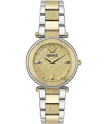 Versace Women's Gold Dial Reve Analog Two Tone Stainless Steel Bracelet Watch