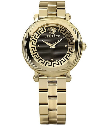 Versace Women's Greca Flourish Quartz Analog Gold Stainless Steel Bracelet Watch