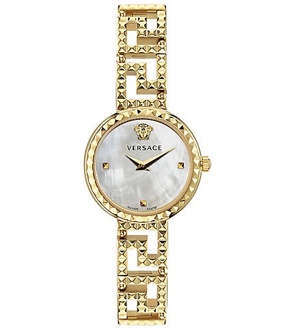 Versace Women's Greca Goddess Analog Gold Tone Stainless Steel Bracelet Watch